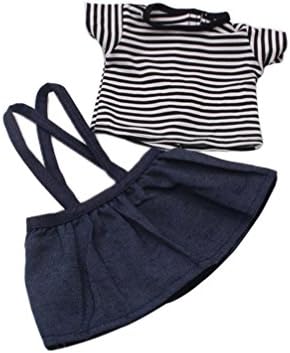 huichang Doll Clothes Strap Dress T-Shirt Outfit Clothes Set For 18'' American Girl Our Generation Doll