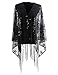 MissShorthair Women's 1920s Scarf Mesh Sequin Wedding Cape Evening Shawl Wrap