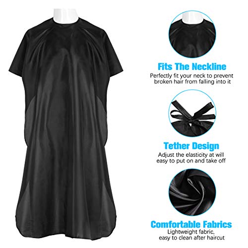 Ciseaux Coiffure Professionnels, liaboe 12PCS Kit Coiffure Ensemble de Ciseaux Coiffeur Ciseaux Désépaississant Cape Pinces à Cheveux Peignes Balais à Cou Materiel Coiffure Salon Barbier Maison( Noir)