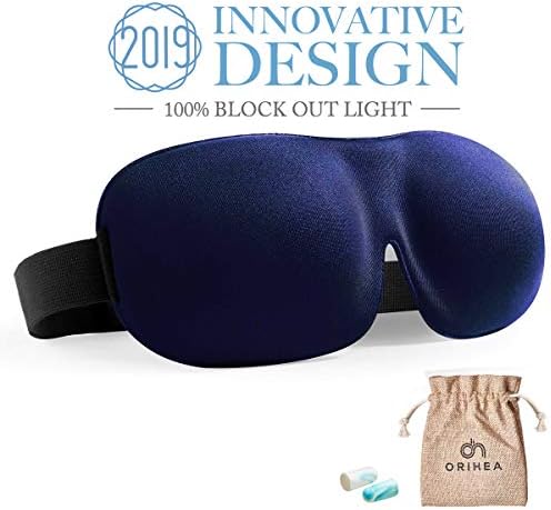 Sleep Mask for Woman, Eye Mask for Sleeping, Patented Design 100% Blackout Eye Cover, 3D Contoured Comfortable Sleeping Mask & Blindfold, Great for Travel/Nap/Night's Sleeping-Blue