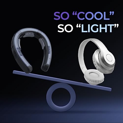 Portable Neck Air Conditioner Fan,Bladeless Fans,Long Endurance Limited Version Portable Neck Fan with LED Rechargeable Personal Neck Fans,3 Latest Cooler Plates,Quiet,Lightweight Neck Fans,Black