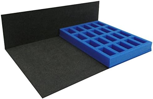KR Multicase Tray: 20 compartments 50mm x 25mm, 23mm deep (half width tray 255mm x 190mm), Blue