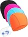Maxdot 4 Pieces Swimming Caps, Come with 1 Nose Clip and 2 Ear Plug, Durable Elastic Long Hair Swim Caps for Kids, Women, Men
