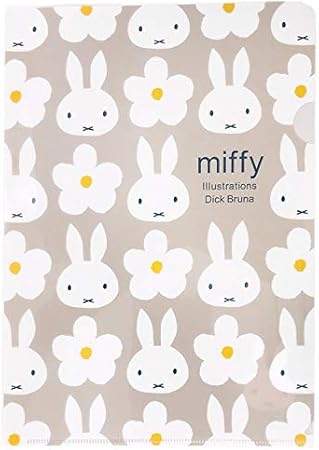 Amazon Co Jp スクエア ミッフィー クリアファイル グレー 文房具 オフィス用品