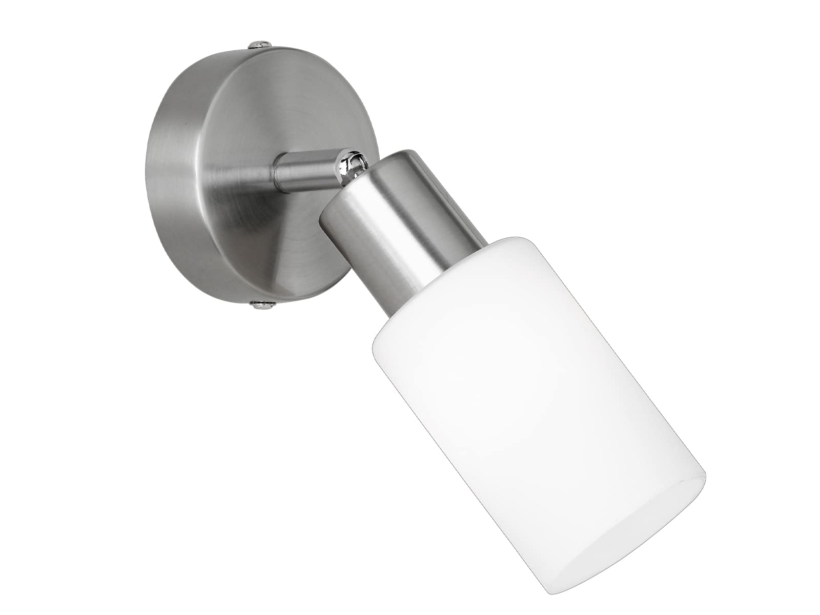 Reality Leuchten R80011007 Ceiling Light 1x E14 Max. 40 W Bulb [Not Included] Diameter 8 cm Matte Nickel/Opal Glass Matte White