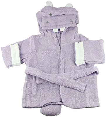 Hooded Bath Towel Infant Hippo Robe Hug Alot Amus-Purple M