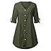 Women’s Cotton Linen Mid Dress, Ladies 3/4 Sleeve Crew Neck Dresses Button Down Loose T Shirt Dress with Pocketsthumb 4