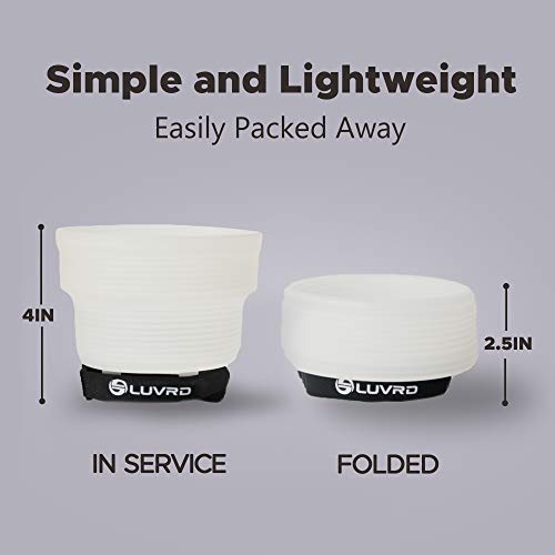 Flash Diffuser for Speedlight [Speed Mount, Collapsible, Portable] LUVRD Universal Lightsphere with Ambom AmberDome for Nikon Canon Sunpack Nissin Sigma Sony Pentax Olympus Yongnuo Flashes - White - Thumbnail 6
