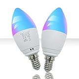 Vaticas E14 Bulb - Smart Light Bulb Candelabra Base,Wifi Voice Remote Controlled by Alexa Google Assistant , Dimmable LED Light Bulbs RGBW Bulbs 5W(40W Equivalent) 2 Pack