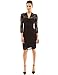 PattyBoutik Women's V Neck 3/4 Sleeve Overlay Lace Sheath Dress