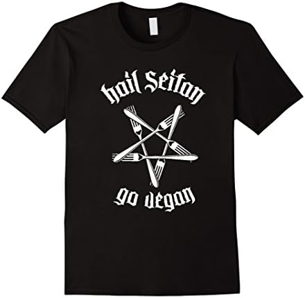 Men's Hail Seitan Go Vegan T Shirts for Men/Women Small Black