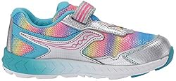 Saucony Ride 10 Jr Running Shoe, Silver Multi, 4 US