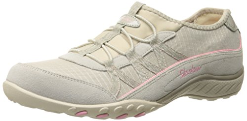 Skechers Sport Women's Breathe Easy Big Bang Fashion Sneaker, Natural/Pink, 7 M US