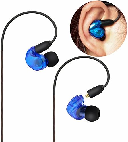 Mucsician Monitors Earbuds with Earhook 5 Feet Cables for On and Off stage Running and Sports