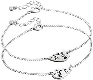 2pcs Partners in Crime Bracelet Set Best Friends BFF Forever to Infinity & Beyond Gift Silver
