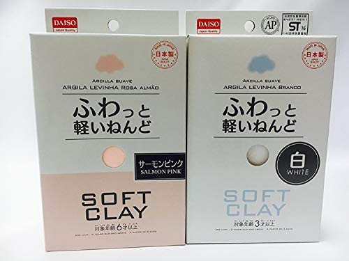 Soft clay set (1, white and salmon pink)