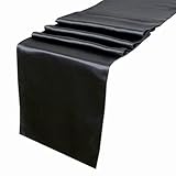 OurWarm Black Satin Table Runner 12