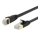 Cat7 Ethernet Cable Flat, CableCreation Ethernet Network Patch Cable Cat 7 10ft, RJ45 High Speed 10 Gigabit LAN Wire, 3m/10Feet, Black