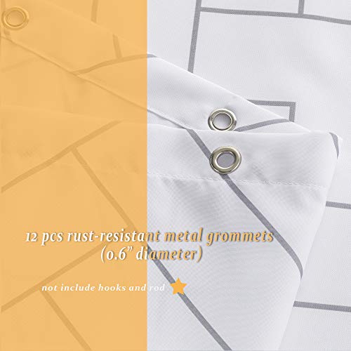 AIMJERRY Luxury Hotel Style Striped Fabric Shower Curtain for Bathroom