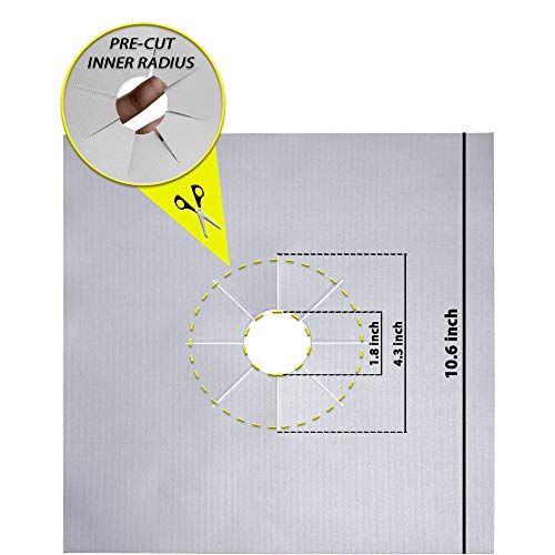 Gas Range Stove Burner Covers (4 Pack Set) Heat-Resistant, Non-Stick Cooking Surface Protectors | PTFE-Coated Fiberglass | Reusable, Easy Clean Kitchen Accessory (Silver)