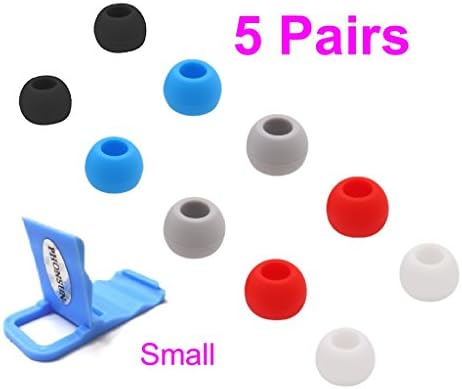 5 Pairs Small Ear Tips Ear Buds Silicone Earbuds Replacement For Beats By Dre Powerbeats 2 3 + PHONSUN Portable Cellphone Holder (small)