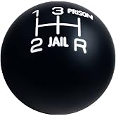 DEWHEL Black/White Inlay 5 Speed Shift Knob Manual Short Throw Shifter | Aluminum 200 Grams Weighted Round Jail Prison M10x1.5 M10x1.25 M8x1.25 M12x1.25