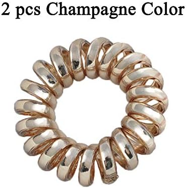 DAWEIF 2pcs/set Multicolor Elastic Hair Bands Shape Ponytail Hair Ties Non-Crease Coil Hair Strip Telephone Line Hair Accessories