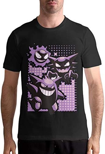 GalenCFlora Men's Boy's Gengar Art Cotton Casual T-Shirts Black