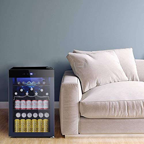 BOSSIN Beverage Refrigerator and Cooler, 120 Can Capacity with Smoky
