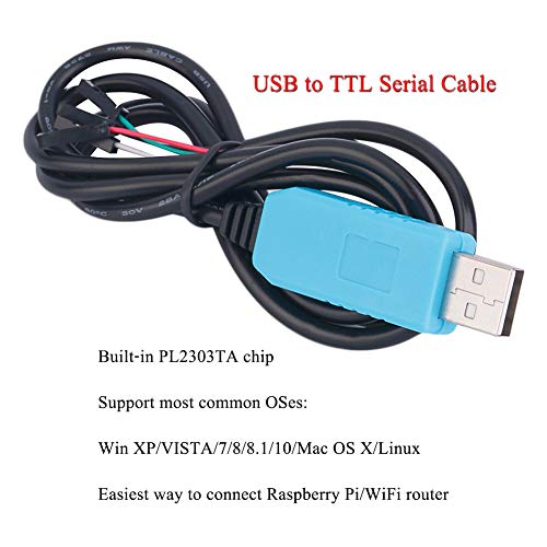 HONG111 4Pack PL2303TA USB to TTL Serial Cable Debug Console Cable for Raspberry Pi