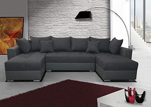 Meublo Canape D Angle Convertibles Tissu Gris Fonce Laredo Amazon