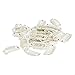 SWACC 100 Pcs U Shape Metailic Snap Clips ins for Hair Extension Hairpiece DIY Snap-Comb Wig Clips with Rubber (White Beige, 9-Teeth 6 Holes)thumb 2