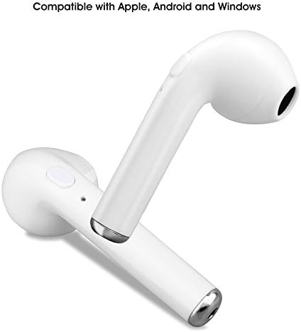Bluetooth Earbuds, Weesound Bluetooth Headsets Stereo In-Ear Earpieces with 2 Wireless Built-in Mic Earphone and Charging Case for iPhone Samsung and Most Smartphones,White