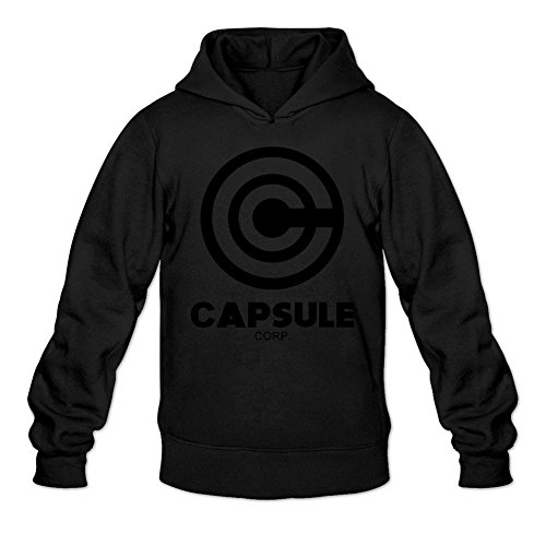 Cindy Queen Men's Dragon Ball Z Capsule Corp Adult Hooded Sweatshirt / Hoodie Size M Black