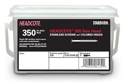 Headcote #8 x 2-1/2" - #82 Mahogany - Stainless Steel Trim Head Deck Screws - 350 pc. Deck Pack for 100 Sq. Ft. of Decking - STX82T08250