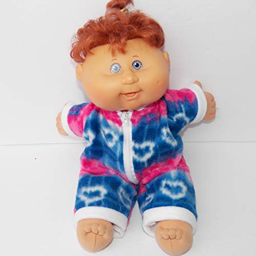 Cabbage Patch Doll Clothes Fits 14" Girl or Preemie Includes One Blue and Pink Tye Dye Heart Romper - NO DOLL