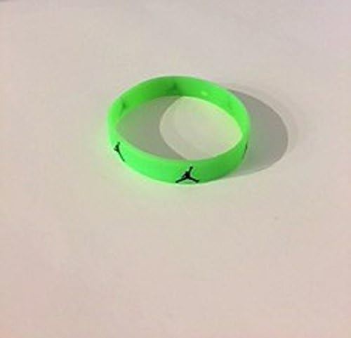 Jordan Slim Wristband Inspired Logo Sport Silicone Bracelet (NEON GREEN w/ BLACK LOGO)
