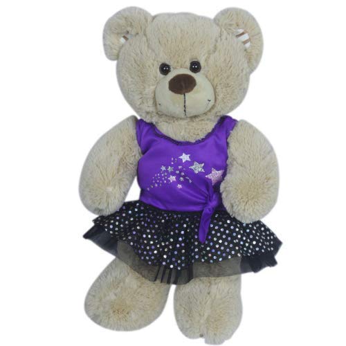 Sparkly Purple Top & Black Tutu - Teddy Bear Clothes Outfit- 10"/25cm
