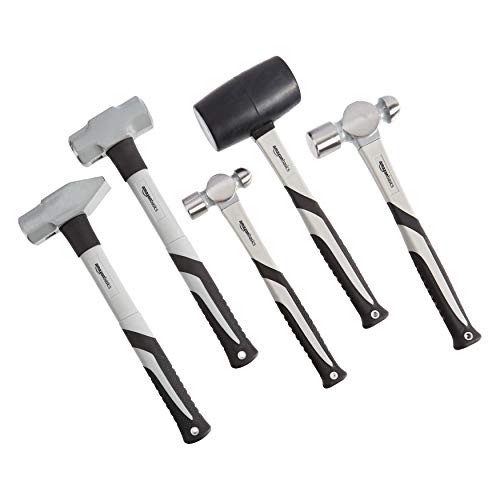 AmazonBasics Hammer Set - 5-Pieces, Shock-Absorbing Fiberglass Handle - Thumbnail 5