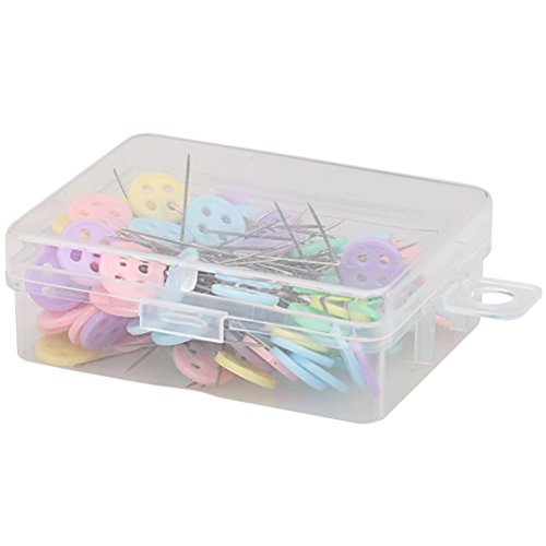 image for Pengxiaomei 200 Pieces Flat Button Head Pins, Assorted Colors Decorati