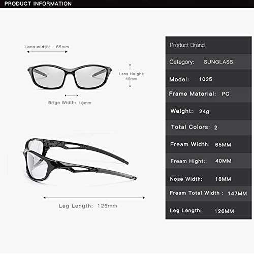 Photochromic Sunglasses Men Women HD Polarized Sports Cycling Glasses By Long Keeper (Bright Grey) - Thumbnail 4