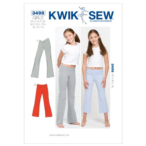 Kwik Sew K3498 Pants Sewing Pattern, Size XS-S-M-L-XL(12-1