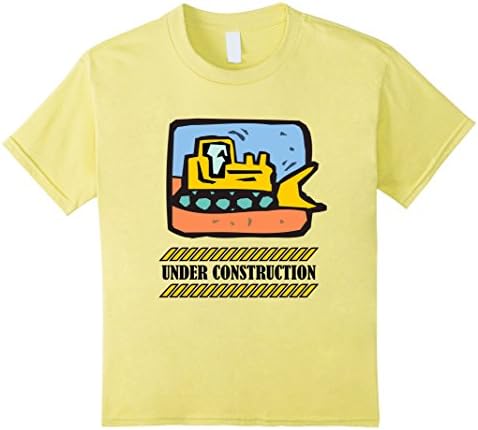 Kids Digger Bulldozer Birthday Gift T-Shirt Boys Toddlers Kids 8 Lemon