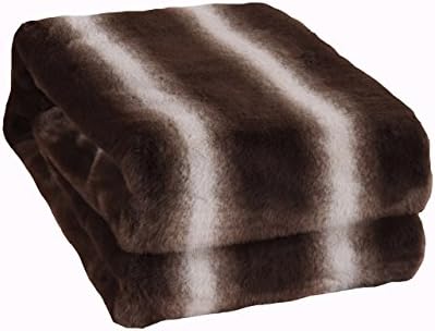 Faux Fur Throw Blanket - Fuzzy Mink Cozy Warm Fluffy Super Soft Plush -Reverse Mink Flannel- (60" x 80") - Home Fashion by Hiyoko