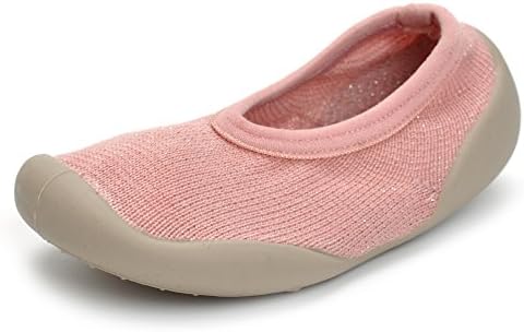 Enteer Baby Girls Rubber First Walking Sneakers Sock Shoes Pink US 6