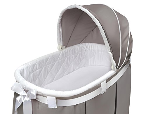 Badger Basket Wishes Oval Bassinet Full Length Skirt, Gray