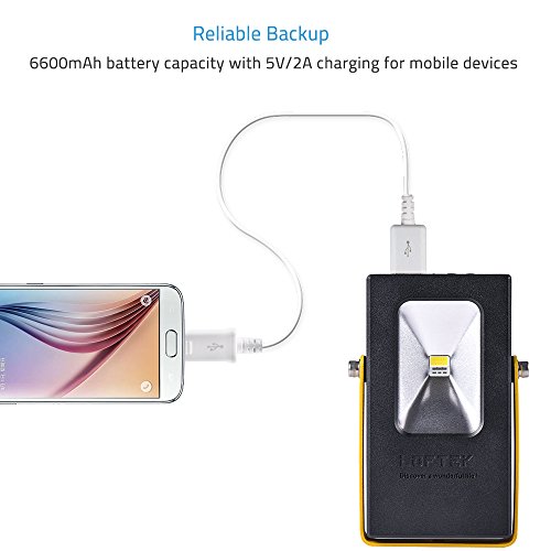 LOFTEK Rechargeable Work Light, 7 Hours Lasting Battery Powered Flood