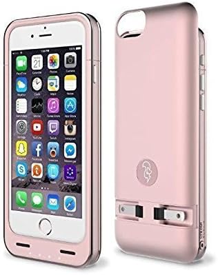 Squirl iPhone 6/6S Battery Case - Built-In Charger Charges Your Battery - Case Fully Protects Your Cell Phone - Patented Slide &amp; Hide Power Plugs - Lightweight, Slim Design – Rose Gold