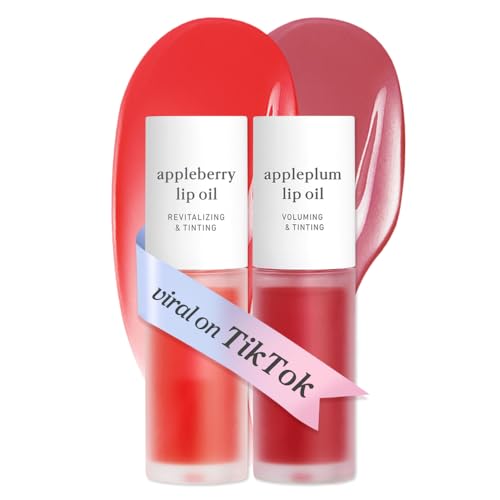 NOONI Korean Lip Oil Set - Appleberry & Appleplum - Plumping T... 41LwKDtxHQL