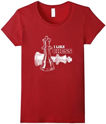 Women's I Like Chess Board Games T Shirt XL Cranberry